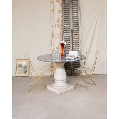 Table à manger en marbre bleu Karla N°1035 - Bon état DEBONGOUT
