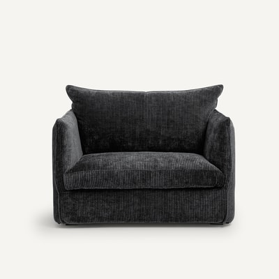Fauteuil XL in geribd fluweel, Néo Chiquito AM.PM