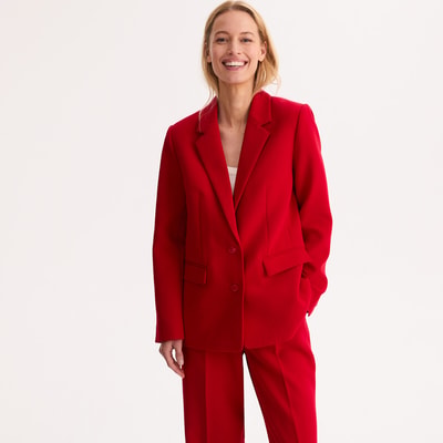 Soepele stretch blazer met rechte snit ANNE WEYBURN