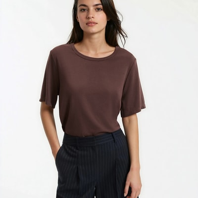 T-shirt met ronde hals en korte mouwen LA REDOUTE COLLECTIONS