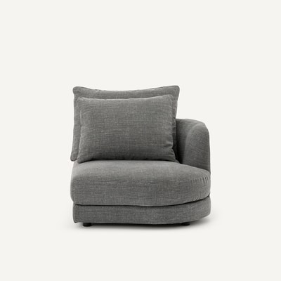 Demi-canapé droit, arrondi, modulable en coton et lin, TIBERIO AM.PM