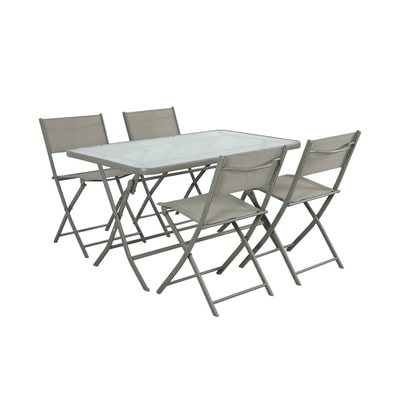 Table de jardin pliante acier + 4 assises ANCONA SWEEEK