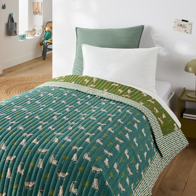 Gesteppte Tagesdecke ANOKI mit Tiger-Print aus gewaschener Baumwolle LA REDOUTE INTERIEURS