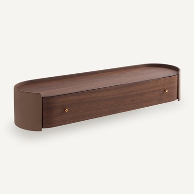 Console murale plaqué noyer et cuir, FIRMO AM.PM