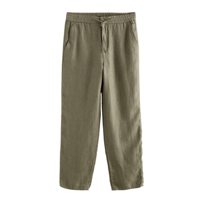 Pantalon lin à taille élastique signature NEXT