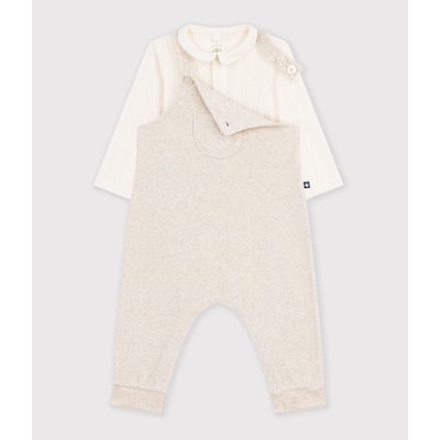 Set van 2 stuks: salopette met bretels en rompertje met lange mouwen PETIT BATEAU