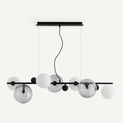Hanglamp in smoked glas en metaal, Bullesco AM.PM