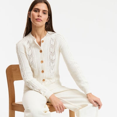 Cardigan aus Pointelle-Strick, reine Baumwolle LA REDOUTE COLLECTIONS