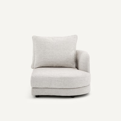 Demi-canapé droit, arrondi, modulable en coton recyclé, TIBERIO AM.PM