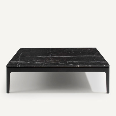 Table basse, marbre noir et chêne massif, Helda, design Emmanuel Gallina AM.PM