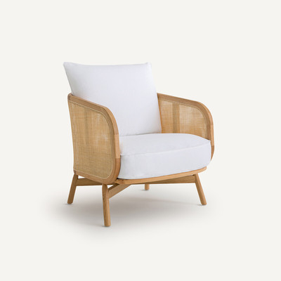 Fauteuil coton/lin Cornelius, design E. Gallina AM.PM