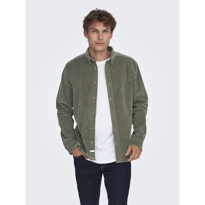 Chemise manches longues en velours côtelé ONLY & SONS