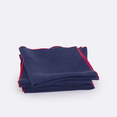 Lot de 4 serviettes de table en lin lavé, Suzy AM.PM