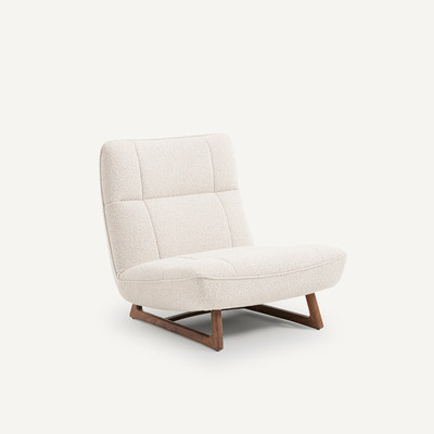Fauteuil noyer et bouclette, Lafar AM.PM