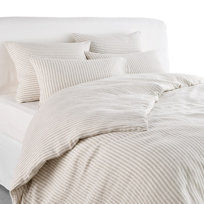 Kalaya Striped 100% Washed Linen Duvet Cover AM.PM