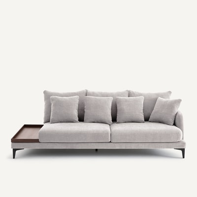 Demi-canapé avec plateau, en polyester et coton, MODERNISTE AM.PM X EMMANUEL GALLINA