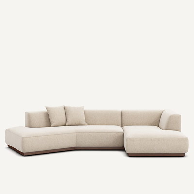 Offenes Ecksofa Jacopo mit Ecke rechts, meliertes Gewebe AM.PM