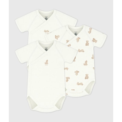 Set van 3 rompers met korte mouwen en teddybeerprint PETIT BATEAU