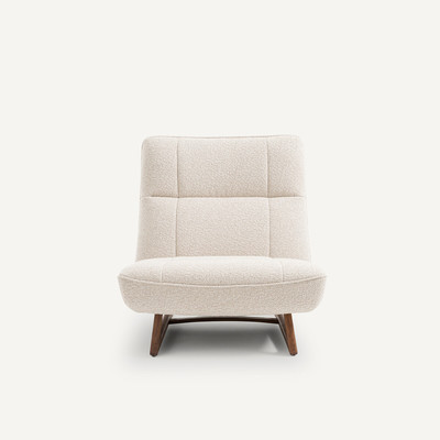Fauteuil notenhout en bouclette, Lafar AM.PM