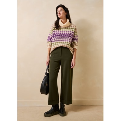 Pantalon droit cropped avec revers LA FEE MARABOUTEE