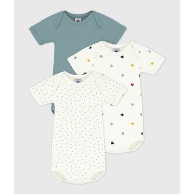 Set van 3 rompertjes met korte mouwen PETIT BATEAU