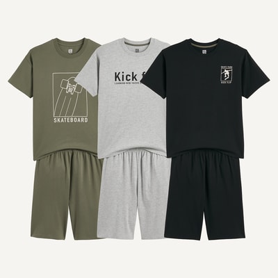 Lot de 3 pyjashorts, en coton, thème skate LA REDOUTE COLLECTIONS