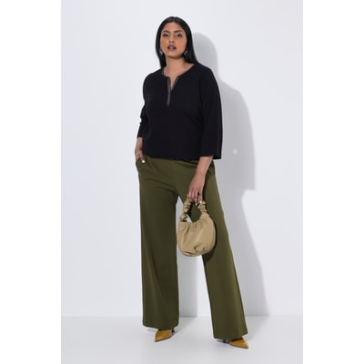 Pantalon droit et large à ceinture élastique ULLA POPKEN