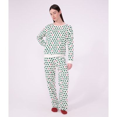 Pijama em algodão, estampado com motivos de Natal PETIT BATEAU