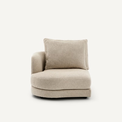 Demi-canapé gauche, arrondi, modulable en coton mélangé, TIBERIO AM.PM