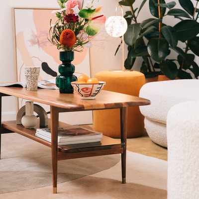 Vintage Couchtisch Ronda, Walnussfurnier LA REDOUTE INTERIEURS