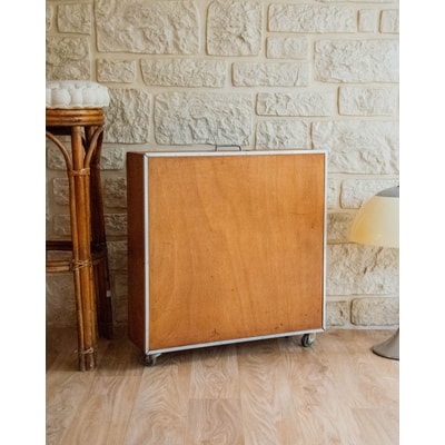 Valise roulante en bois Lucienne N°209 - Bon état DEBONGOUT