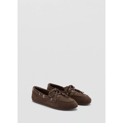 Chaussures bateau cuir à lacets MANGO