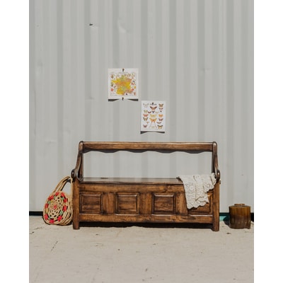 Banc coffre en bois Antoine N°359 - Bon état DEBONGOUT