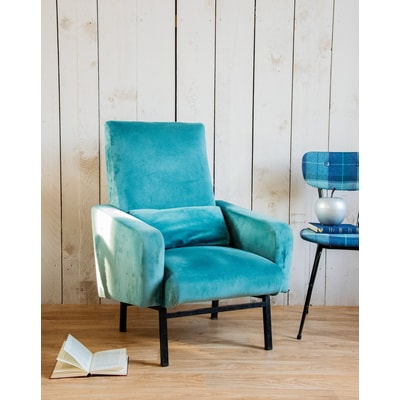 Fauteuil en velours Jakob N°737 - Bon état DEBONGOUT