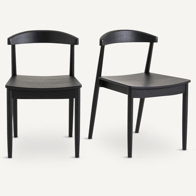 Confezione da 2 sedie rovere tinto nero, Galb AM.PM