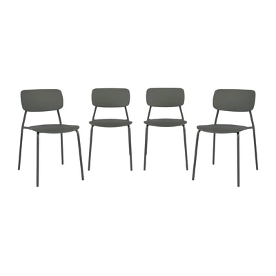 Chaise de jardin empilable acier et plastique (lot de 4) LIVA SWEEEK