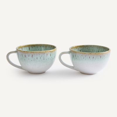 Lot de 2 tasses à thé, en grès émaillé, FARA AM.PM