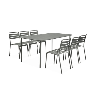 Table de jardin métal + 6 assises AMÉLIA SWEEEK