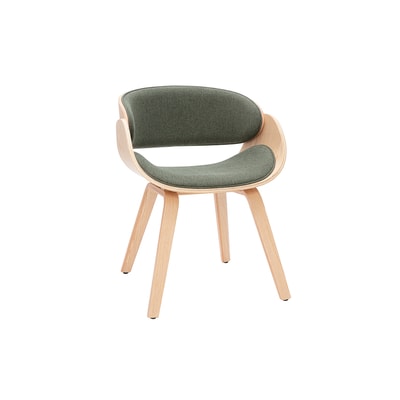 Chaise design en tissu effet velours texturé terracotta et bois clair BENT MILIBOO
