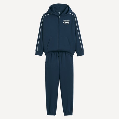 2-delige set, sweatshirt met kap en rits en joggingbroek, van fleece LA REDOUTE COLLECTIONS