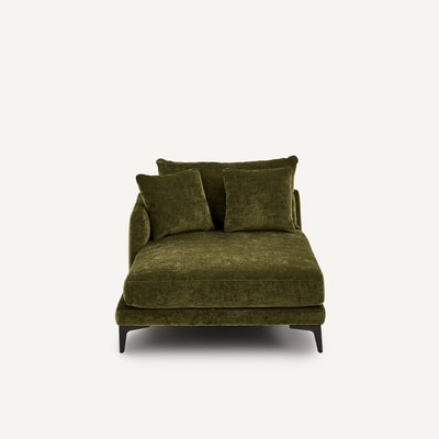 Longchair van fluweelmix, MODERNISTE, ontwerp Emmanuel Gallina EMMANUEL GALLINA X AM.PM
