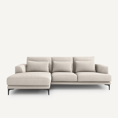 Ecksofa Marsile mit Ecke links, Strukturgewebe Viskose/Leinen AM.PM