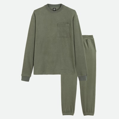Pyjama aus angerauter Baumwoll-Frottierware LA REDOUTE COLLECTIONS