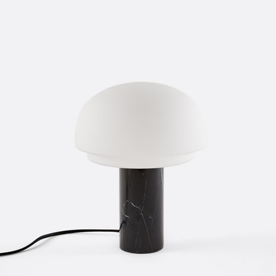 Lampa stołowa Agathilda ze szkła opalowego i marmuru, wysokość 27 cm LA REDOUTE INTERIEURS