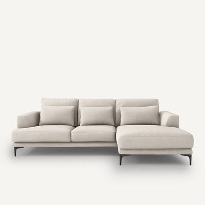 Ecksofa Marsile mit Ecke rechts, Strukturgewebe Viskose/Leinen AM.PM