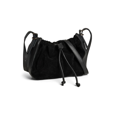 Crossbody-handtas van glad leer en suèdeleer, Alma PIECES