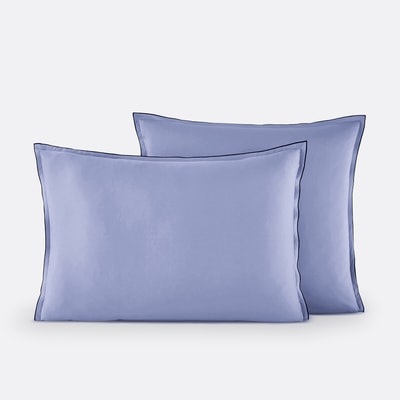 Taie d'oreiller en satin de coton lavé, 118 fils, Victor uni LA REDOUTE INTERIEURS