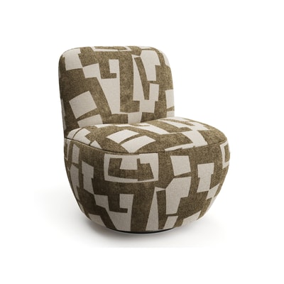 Fauteuil de salon pivotant en tissu texturé à motif JENA SIA HOME