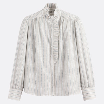 Gestreept overhemd met Victoriaanse kraag, Signature CHARLENE LA REDOUTE COLLECTIONS
