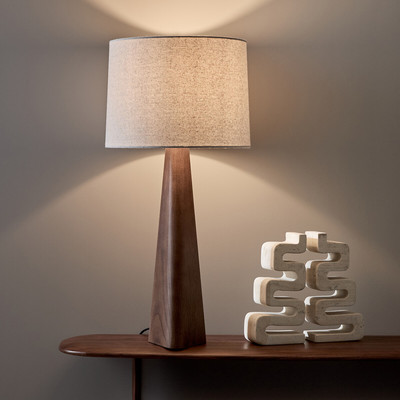 Lampada in rovere tinta noce e lino, Nestwood AM.PM